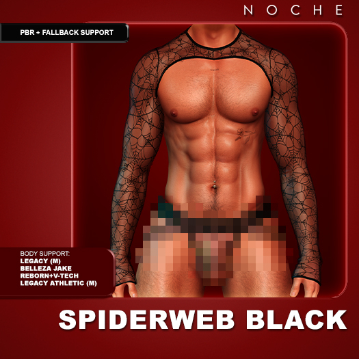 Noche. Spiderweb Crop Black