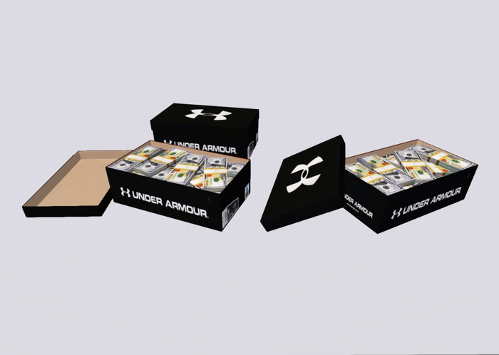 shoe boxes full of cash  v.1