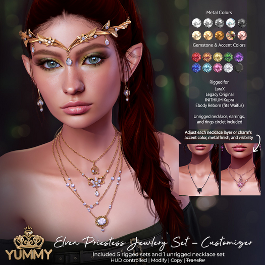 (Yummy) Elven Priestess Jewlery Set - Customizer