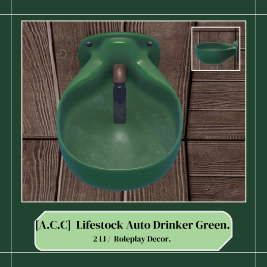 Acres Craft Co. Lifestock Auto Drinker Green
