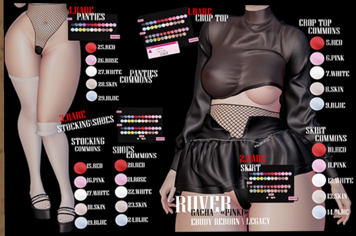 1.RUVER- Crop Top :: Pinki -RARE + HUD