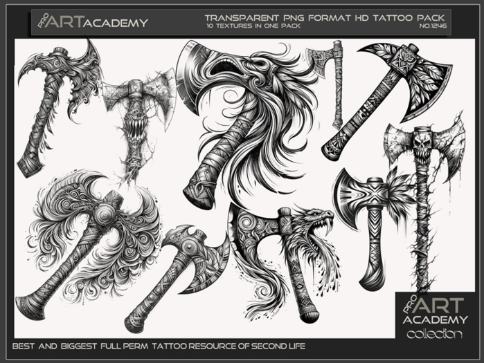 Tato Texture Second Life Marketplace - @PAA - Tattoo Texture Pack 1246