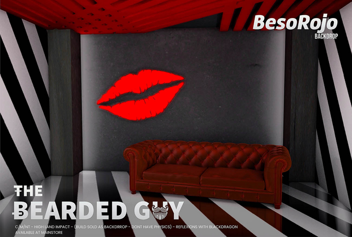Beso Rojo Backdrop - The Bearded Guy