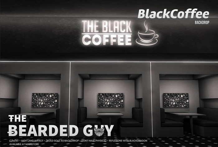 Black Coffee Backdrop - The Bearded Guy