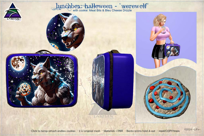 ~L/Fx~ Monster Lunchbox: WEREWOLF (with cookies: Meat Bits & Bleu Cheese Drizzle)