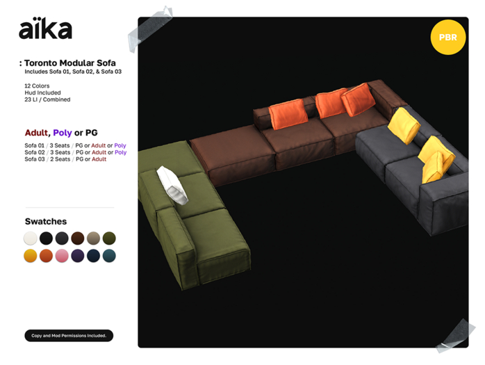 aika - Toronto Modular Sofa - PG (add)