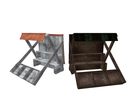 Stalls Texture Second Life Marketplace - :OTR: Multi-Texture Rustic Market Stall