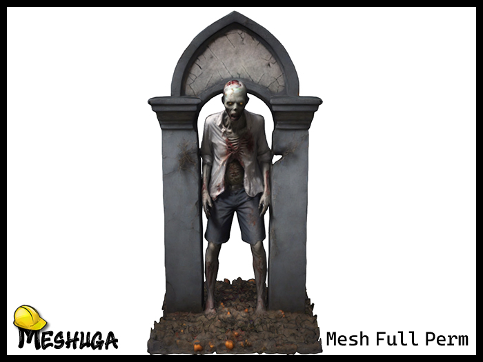 Second Life Marketplace - Meshuga Halloween Tomb Riser Zombie FULL PERM ...