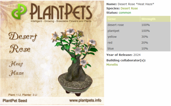 PlantPet Seed [Desert Rose *Heat Haze*]