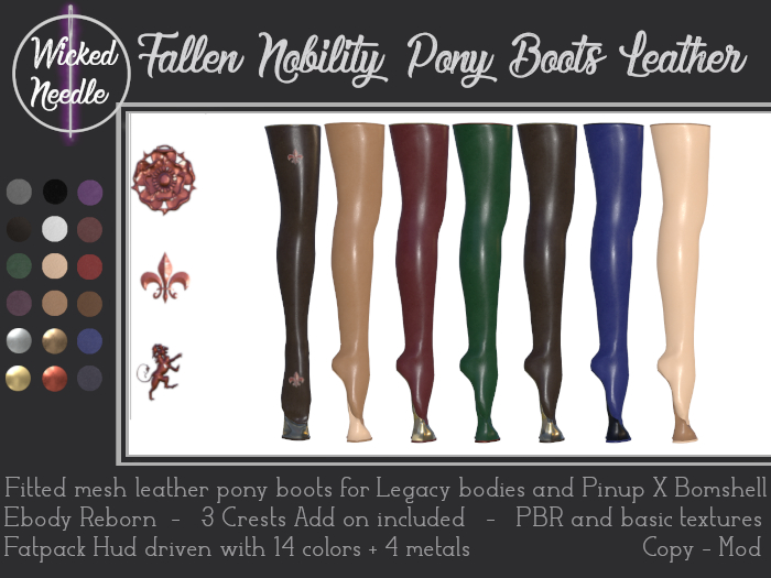 ~W-N~ Fallen Nobility Pony boots Leather PBR