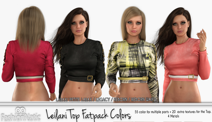Top Leilani Fatpack Colors  - LaraX, PetiteX, Legacy, Reborn, Waifu - FashioNatic