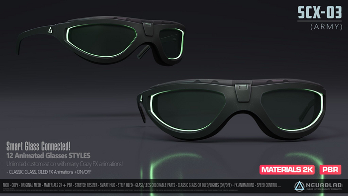 GLASSES SCX-03 (ARMY + PBR) [Neurolab Inc.]