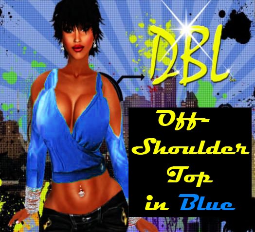 *Da Bizness Lady* Off-Shoulder Top - Blue