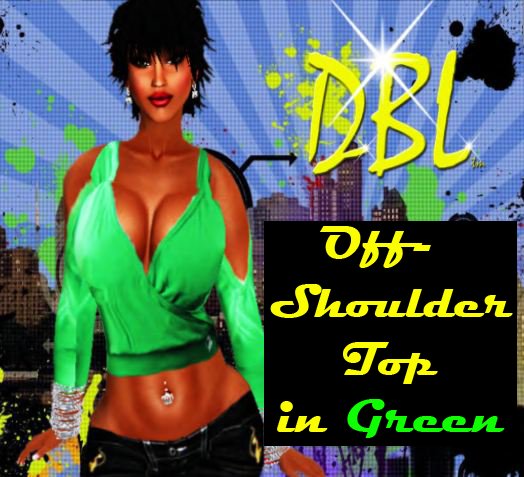 *Da Bizness Lady* Off-Shoulder Top - Green