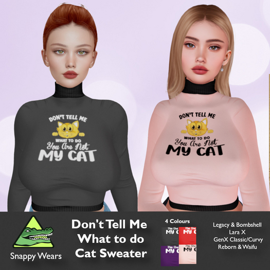 Snappy // Don't Tell Me what to do Cat Sweater