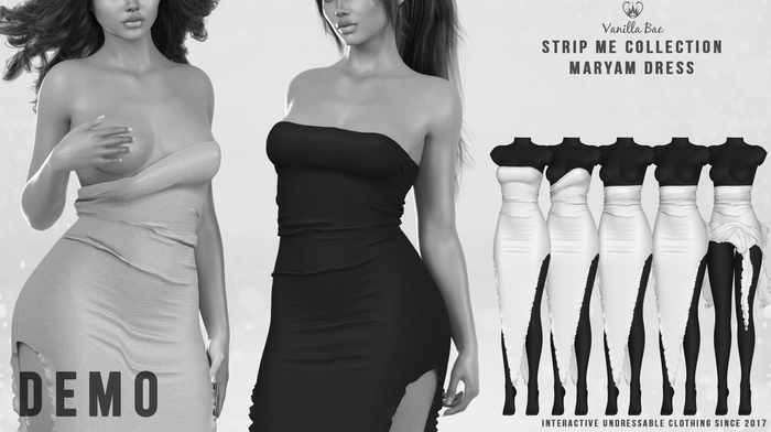 *Vanilla Bae* Maryam Dress - DEMO - Strip Me Interactive - Maitreya / LaraX / Legacy / Ebody Reborn / Waifu