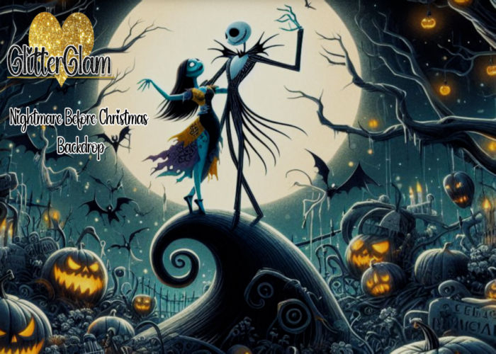 .GltterGlam.  Nightmare Before Christmas Backdrop  {UnpackHud}