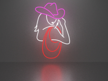 Girl with a bag neon sign Full Permission