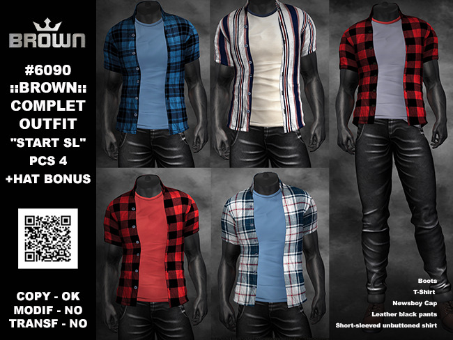 6090 ::BROWN:: COMPLET OUTFIT "START SL" PCS 4 + HAT BONUS