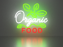 Organic food neon sign Full Permission