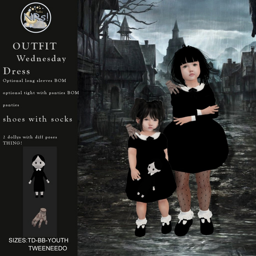 NRs!-Gothic Wednesday outfit-*WEAR