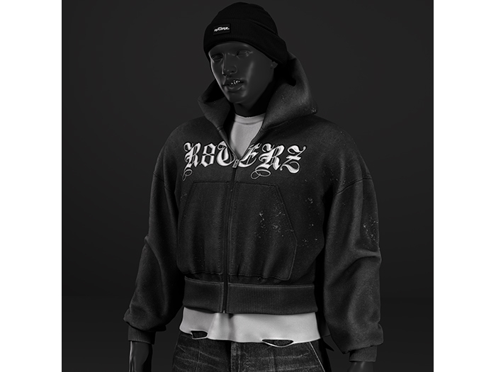 [R8TERZ] Rave Set Black Hoodie (Down)