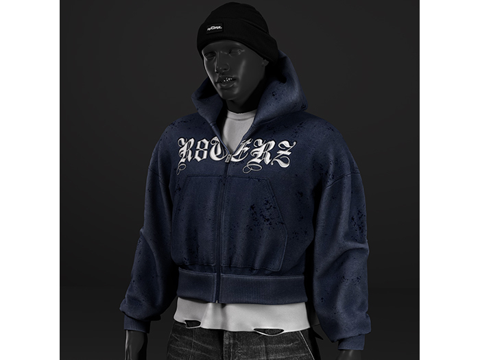 [R8TERZ] Rave Set Navy Hoodie (Down)