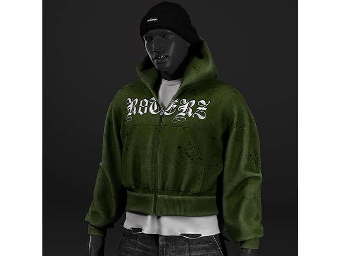 [R8TERZ] Rave Set Olive Hoodie (Down)