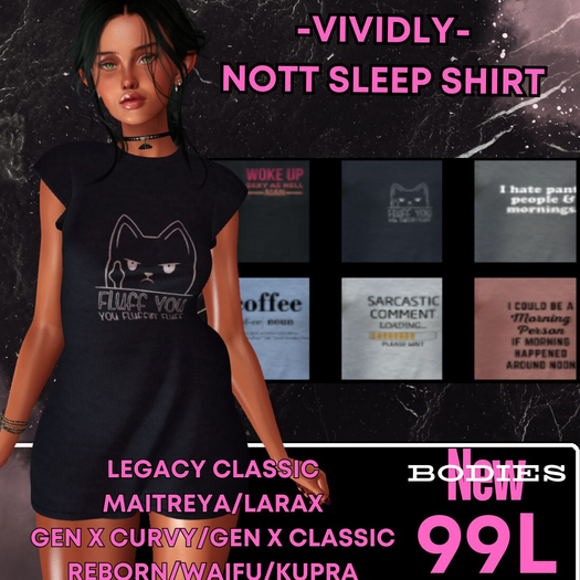 Vividly - Nott Sleep Shirt