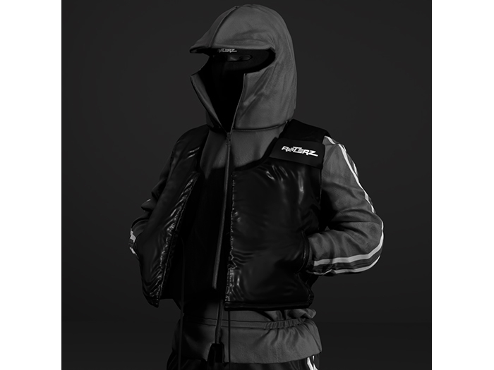 [R8TERZ] Militia Fleece Set Grey Jacket (Open)
