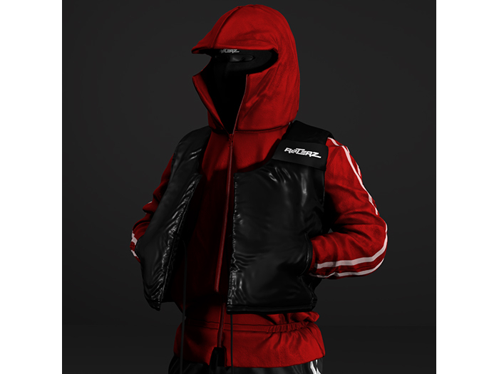 [R8TERZ] Militia Fleece Set Red Jacket (Open)