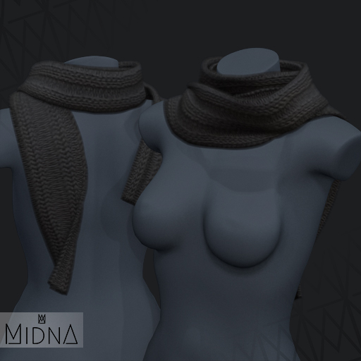 MIDNA - Thea Scarf - BLACK [ADD]