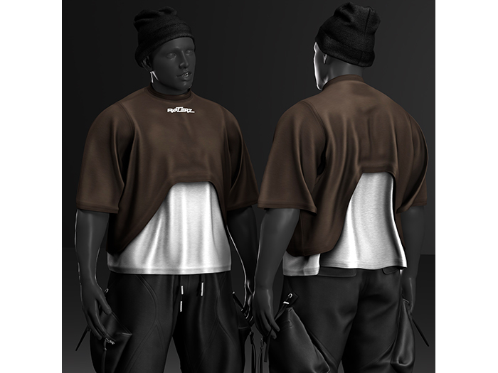 [R8TERZ] Mason Set Brown Stacked Tee