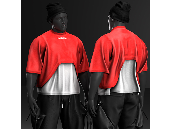 [R8TERZ] Mason Set Red Stacked Tee