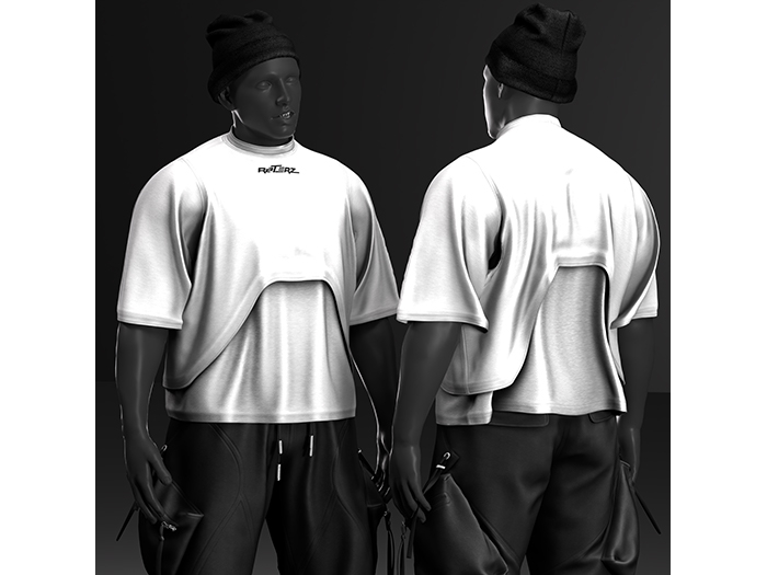 [R8TERZ] Mason Set White Stacked Tee