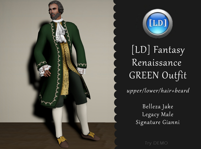 [LD] Fantasy Renaissance GREEN Outfit