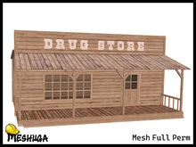 Meshuga Wild West Drug Store Backdrop FULL PERM MESH