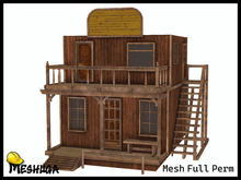 Meshuga Wild West Frontier Shop Backdrop FULL PERM MESH