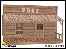 Meshuga Wild West Post Office Backdrop FULL PERM MESH