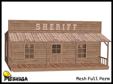 Meshuga Wild West Sheriff Office Backdrop FULL PERM MESH
