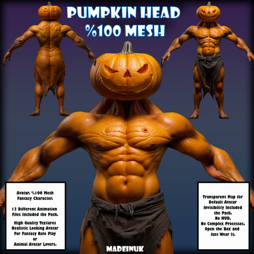 MADEINUK - Pumpkin Head - Mesh Avatar