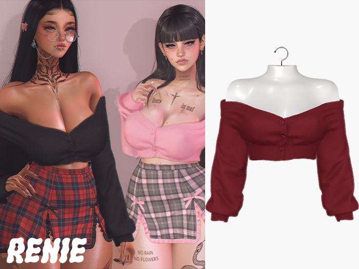 RENIE : MAYU CARDIGAN - BURGUNDY