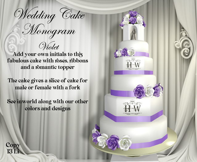 Monogram Wedding Cake - Violet 