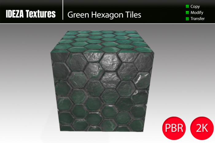 IDEZA Textures - Green Hexagon Tiles