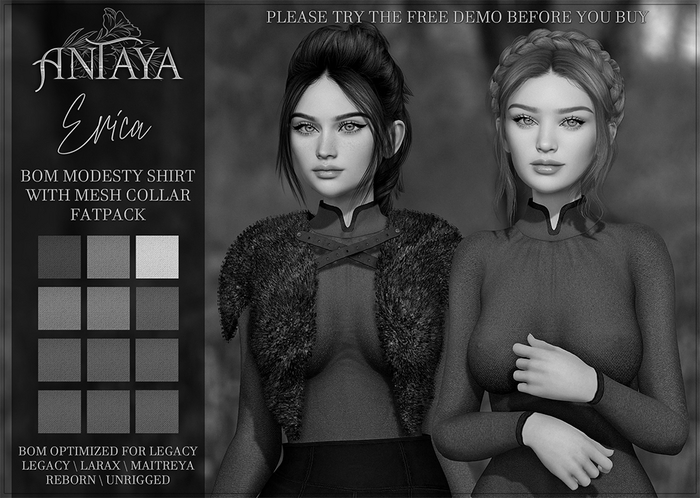 :: ANTAYA :: Bom modesty shirt with mesh collar DEMO