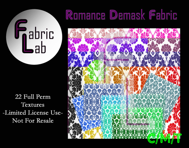Fabric Lab Texture Set Romance Damask Fabric Collection