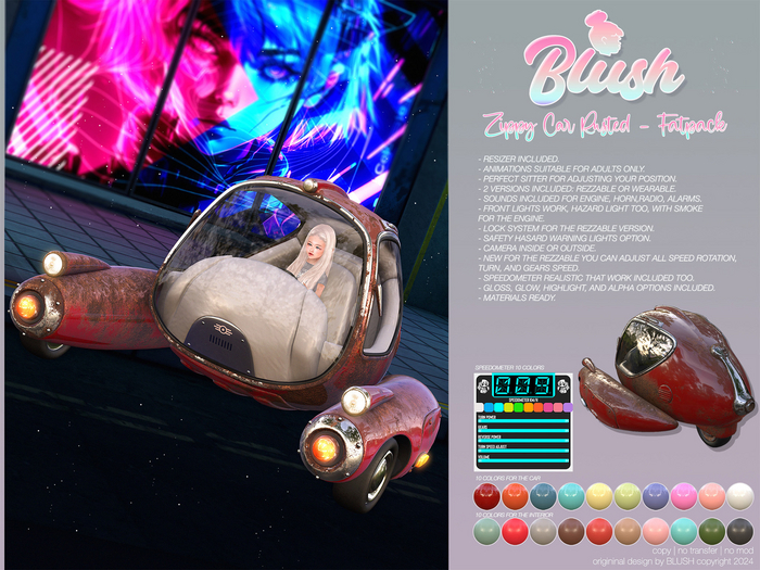 BLUSH - Zippy Car Rusted  - Fatpack