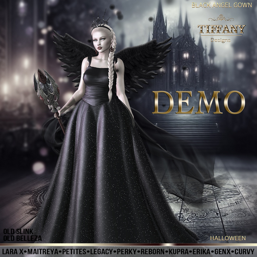 ::TD:: Black Angel Gown [Mesh] DEMO + Lara X