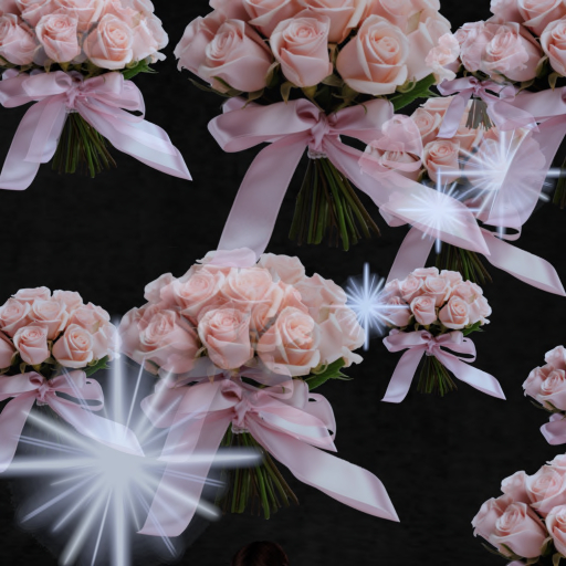 Pink Roses Bouquet Confetti Tosser Thrower