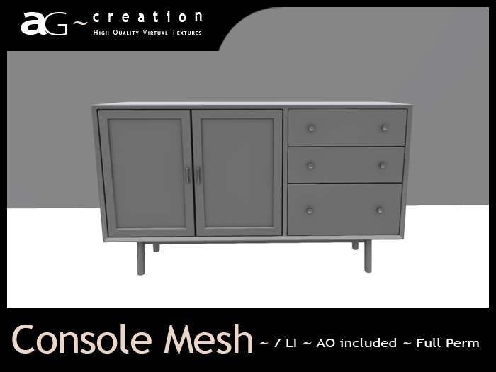 Second Life Marketplace - ~AG~ Creation ~ Console Mesh Full Perm